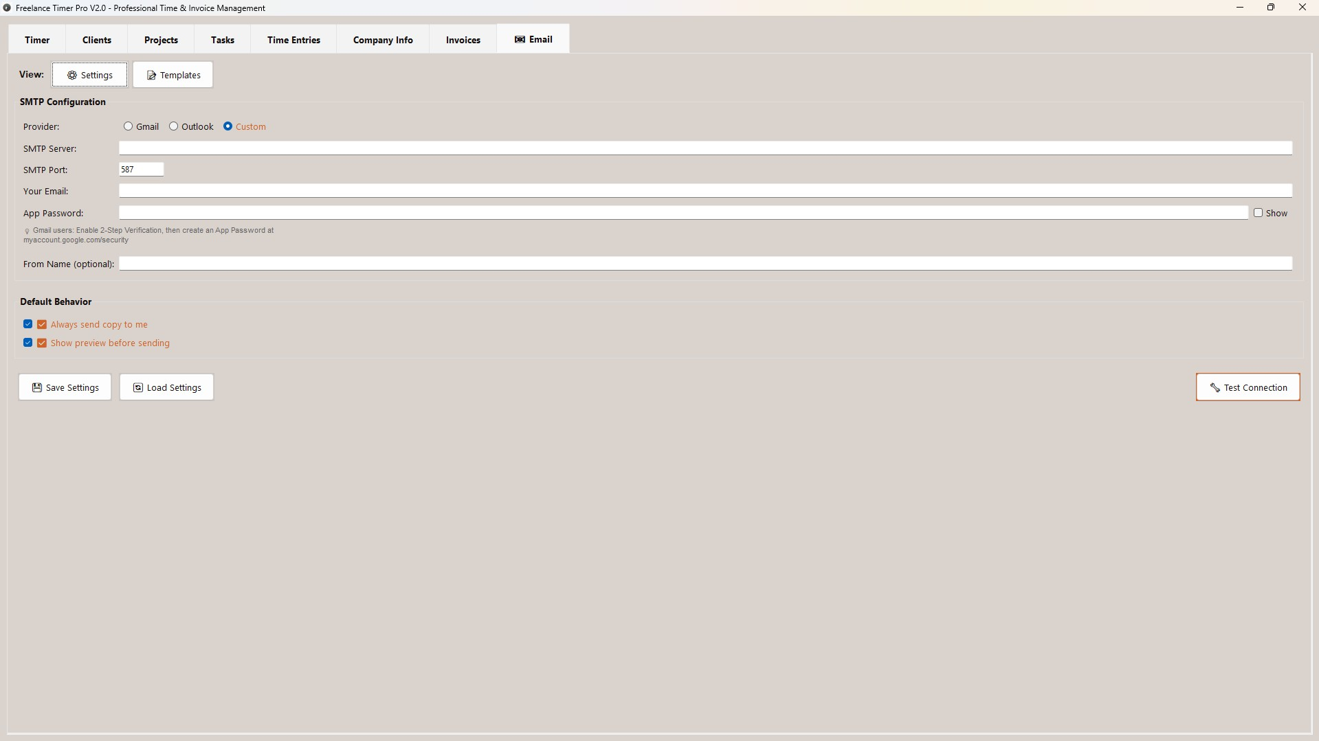 Email Invoice Sending